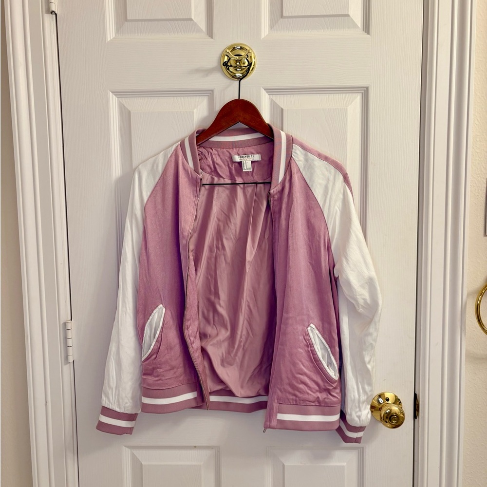 Forever 21 satin bomber jacket size S